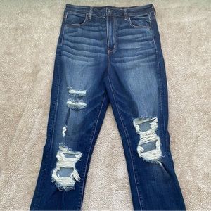 🇺🇸 AMERICAN EAGLE 🦅🌺 Dark Blue Super Stretch Highest Rise Jeggings